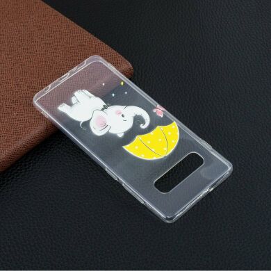 Силіконовий (TPU) чохол Deexe Pretty Glossy для Samsung Galaxy S10 Plus (G975) - Elephant Holding an Umbrella