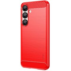 Силиконовый (TPU) чехол MOFI Carbon Fiber для Samsung Galaxy S25 (S931) - Red