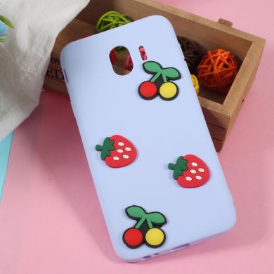 Силиконовый (TPU) чехол UniCase 3D Cartoon Pattern для Samsung Galaxy J4 2018 (J400) - Strawberry Pattern