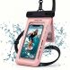 Влагозащитный чехол Deexe Aqua Shield для смартфонов диагональю до 7.5 дюймов - Pink. Фото 1 из 7