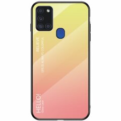 Захисний чохол Deexe Gradient Color для Samsung Galaxy A21s (A217) - Yellow / Pink