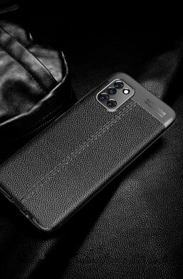 Защитный чехол Deexe Leather Cover для Samsung Galaxy A31 (A315) - Black
