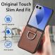 Защитный чехол Deexe Litchi Ring Case для Samsung Galaxy Flip 8 - Black. Фото 8 из 11
