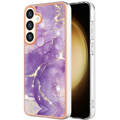 Защитный чехол Deexe Marble Style для Samsung Galaxy S24 - Purple