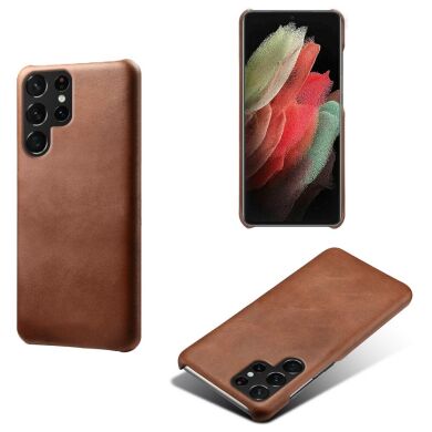 Защитный чехол KSQ Leather Cover для Samsung Galaxy S22 Ultra - Brown