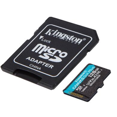 Карта памяти Kingston microSDXC 128GB Canvas Go Plus U3 V30 (R170/W90) + адаптер (SDCG3/128GB)
