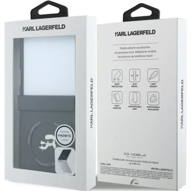 Защитный чехол Karl Lagerfeld Karl&Choupette Pins MagSafe для Samsung Galaxy Flip 8 (KLHMZF8PSMLRKCK) - Black