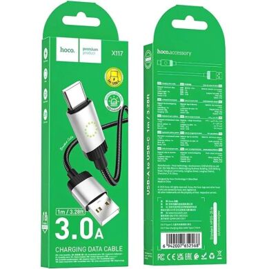 Кабель Hoco X117 USB to Type-C (3A, 1m) - Black