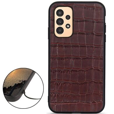 Кожаный чехол UniCase Croco Skin для Samsung Galaxy A13 (А135) - Brown