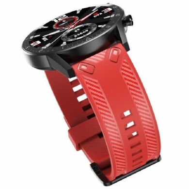 Ремешок Deexe Carbon Strap для часов с шириной крепления 22 мм - Red