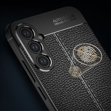 Защитный чехол Deexe Leather Cover для Samsung Galaxy A34 (A346) - Black