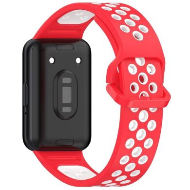 Ремінець Deexe Dot Color для Samsung Galaxy Fit 3 - Red / White