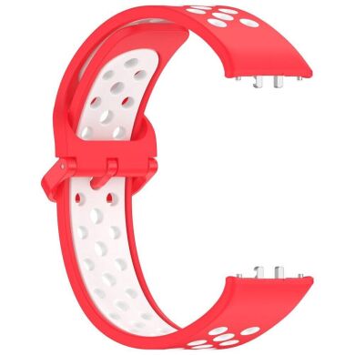 Ремінець Deexe Dot Color для Samsung Galaxy Fit 3 - Red / White