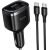 Автомобільний зарядний пристрій Hoco Z70 PD45W (2Type-C + USB) + кабель Type-C to Type-C - Black