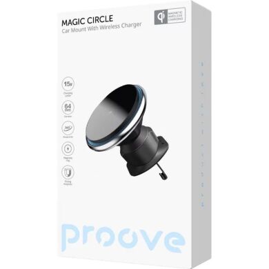 Автомобільний тримач з бездротовою зарядкою Proove Magic Circle 15W - Silver