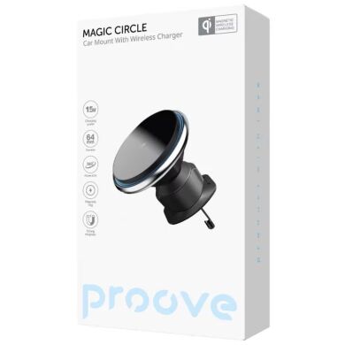 Автомобільний тримач з бездротовою зарядкою Proove Magic Circle 15W - Silver