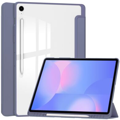 Чехол-книжка Deexe Crystal Back для Samsung Galaxy Tab S10 FE Plus - Purple