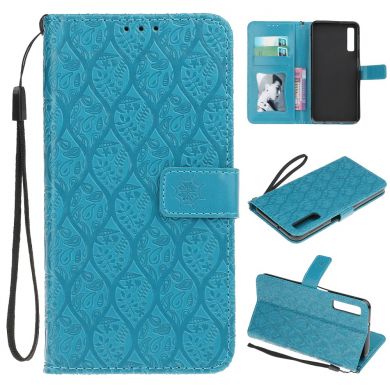 Чехол UniCase Leaf Wallet для Samsung Galaxy A7 2018 (A750) - Light Blue