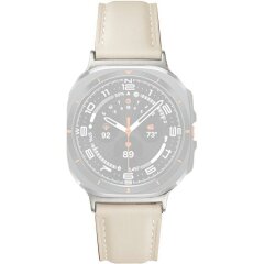 Кожаный ремешок Deexe Genuine Leather для Samsung Galaxy Watch Ultra (47mm) / Ultra (2025) - Beige