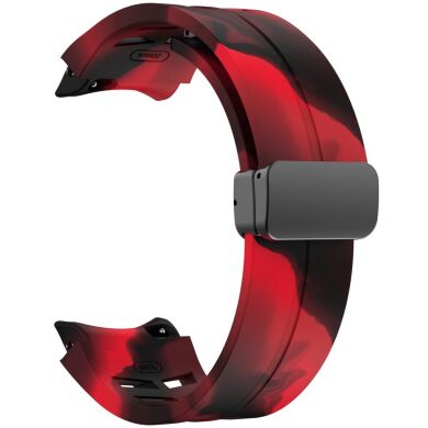 Ремешок Deexe Aurora Strap для Samsung Galaxy Watch 4 / 4 Classic / 5 / 5 Pro / 6 / 6 Classic / 7 / FE - Black / Red