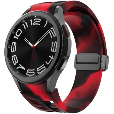 Ремешок Deexe Aurora Strap для Samsung Galaxy Watch 4 / 4 Classic / 5 / 5 Pro / 6 / 6 Classic / 7 / FE - Black / Red