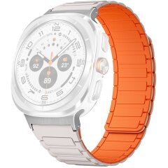 Ремінець Deexe Flexible Fit для Samsung Galaxy Watch Ultra (47mm) / Ultra (2025) - White / Orange