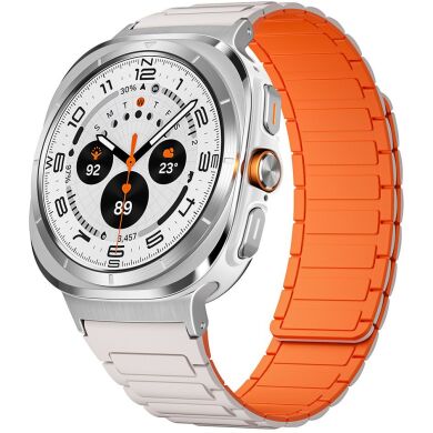 Ремінець Deexe Flexible Fit для Samsung Galaxy Watch Ultra (47mm) / Ultra (2025) - White / Orange