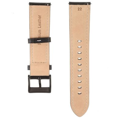 Ремінець Deexe Leather Strap для годинників з шириною кріплення 22мм - Black