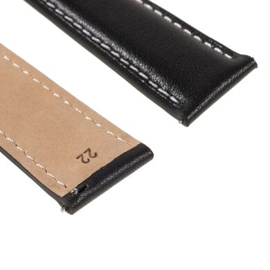 Ремешок Deexe Leather Strap для часов с шириной крепления 22мм - Black