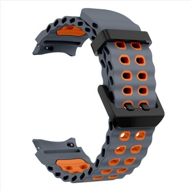 Ремешок KALEBOL Ocean Strap для Samsung Galaxy Watch 4 / 4 Classic / 5 / 5 Pro / 6 / 6 Classic / 7 / FE - Grey / Orange