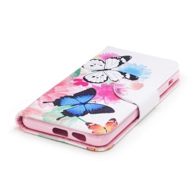 Чохол-книжка Deexe Color Wallet для Samsung Galaxy A8 2018 (A530), Butterfly in Flowers C