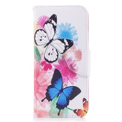 Чохол-книжка Deexe Color Wallet для Samsung Galaxy A8 2018 (A530), Butterfly in Flowers C