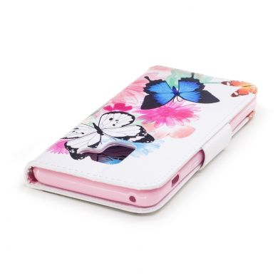 Чохол-книжка Deexe Color Wallet для Samsung Galaxy A8 2018 (A530), Butterfly in Flowers C