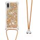 Силиконовая накладка Deexe Liquid Glitter with Strap для Samsung Galaxy A02 (A022) - Gold Hearts. Фото 2 из 6