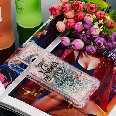 Силиконовая (TPU) накладка Deexe Fashion Glitter для Samsung Galaxy A10s (A107) - Never Stop Dreaming