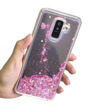 Силиконовая (TPU) накладка Deexe Fashion Glitter для Samsung Galaxy A6+ 2018 (A605) - Pink