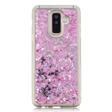 Силиконовая (TPU) накладка Deexe Fashion Glitter для Samsung Galaxy A6+ 2018 (A605) - Pink