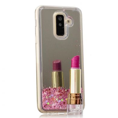 Силиконовая (TPU) накладка Deexe Fashion Glitter для Samsung Galaxy A6+ 2018 (A605) - Pink