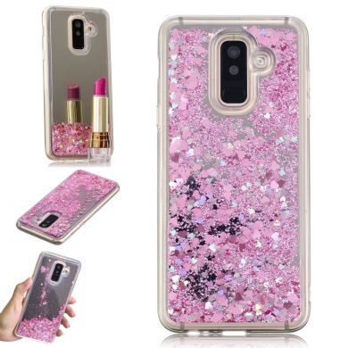 Силиконовая (TPU) накладка Deexe Fashion Glitter для Samsung Galaxy A6+ 2018 (A605) - Pink