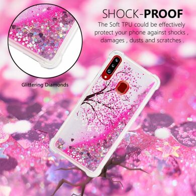 Силіконовий (TPU) чохол Deexe Fashion Glitter для Samsung Galaxy A20s (A207) - Peach Blossom