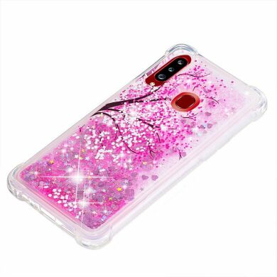 Силіконовий (TPU) чохол Deexe Fashion Glitter для Samsung Galaxy A20s (A207) - Peach Blossom