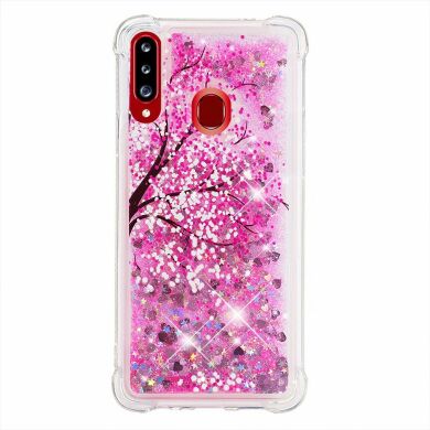 Силіконовий (TPU) чохол Deexe Fashion Glitter для Samsung Galaxy A20s (A207) - Peach Blossom