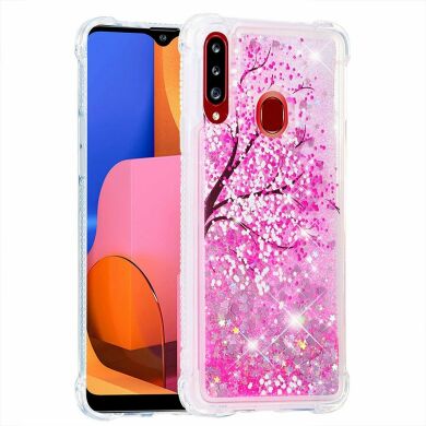 Силіконовий (TPU) чохол Deexe Fashion Glitter для Samsung Galaxy A20s (A207) - Peach Blossom