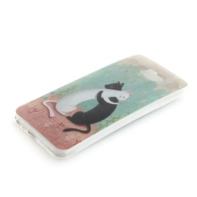 Силіконовий (TPU) чохол Deexe Life Style для Samsung Galaxy J4+ (J415), Black and White Cats