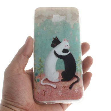 Силіконовий (TPU) чохол Deexe Life Style для Samsung Galaxy J4+ (J415), Black and White Cats