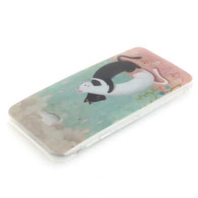 Силіконовий (TPU) чохол Deexe Life Style для Samsung Galaxy J4+ (J415), Black and White Cats