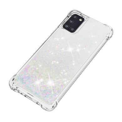 Силиконовый (TPU) чехол Deexe Liquid Glitter для Samsung Galaxy A31 (A315) - White