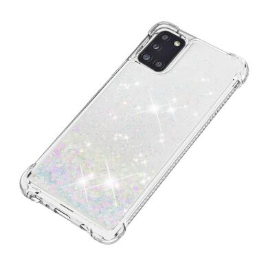 Силіконовий (TPU) чохол Deexe Liquid Glitter для Samsung Galaxy A31 (A315) - White