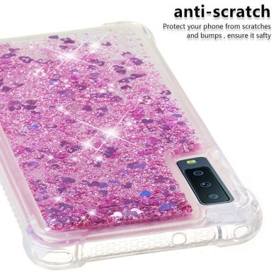 Силіконовий (TPU) чохол Deexe Liquid Glitter для Samsung Galaxy A7 2018 (A750) - Red