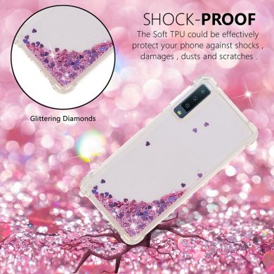 Силіконовий (TPU) чохол Deexe Liquid Glitter для Samsung Galaxy A7 2018 (A750) - Red